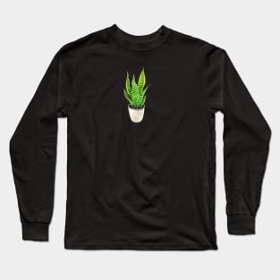 Potted Snake plant Sansevieria Watercolor botanical illustration Long Sleeve T-Shirt